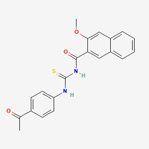 molecular formula C21H18N2O3S B3482326 N-[(4-acetylphenyl)carbamothioyl]-3-methoxynaphthalene-2-carboxamide 