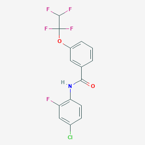 molecular formula C15H9ClF5NO2 B3482513 N~1~-(4-CHLORO-2-FLUOROPHENYL)-3-(1,1,2,2-TETRAFLUOROETHOXY)BENZAMIDE 