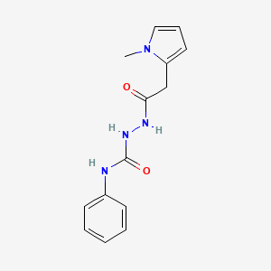 molecular formula C14H16N4O2 B3482521 2-[(1-methyl-1H-pyrrol-2-yl)acetyl]-N-phenylhydrazinecarboxamide 
