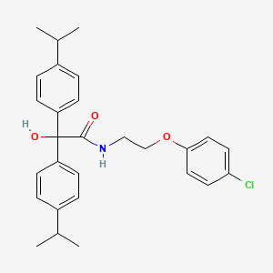 molecular formula C28H32ClNO3 B3482560 N-[2-(4-chlorophenoxy)ethyl]-2-hydroxy-2,2-bis(4-propan-2-ylphenyl)acetamide 