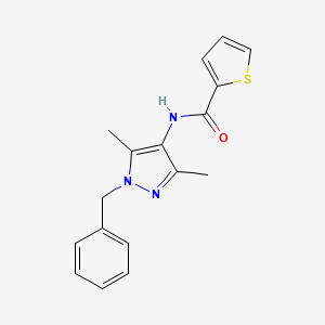 molecular formula C17H17N3OS B3482569 N-(1-benzyl-3,5-dimethyl-1H-pyrazol-4-yl)thiophene-2-carboxamide 