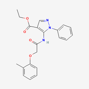 molecular formula C21H21N3O4 B3482573 ETHYL 5-[2-(2-METHYLPHENOXY)ACETAMIDO]-1-PHENYL-1H-PYRAZOLE-4-CARBOXYLATE 