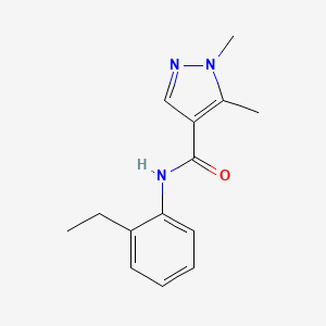 molecular formula C14H17N3O B3482579 N-(2-ethylphenyl)-1,5-dimethylpyrazole-4-carboxamide 