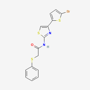 molecular formula C15H11BrN2OS3 B3482592 N~1~-[4-(5-BROMO-2-THIENYL)-1,3-THIAZOL-2-YL]-2-(PHENYLSULFANYL)ACETAMIDE 