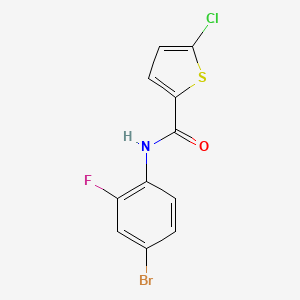 molecular formula C11H6BrClFNOS B3482598 N-(4-bromo-2-fluorophenyl)-5-chlorothiophene-2-carboxamide 