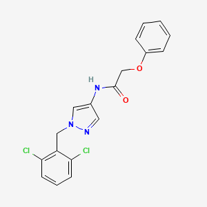 molecular formula C18H15Cl2N3O2 B3482680 N-[1-(2,6-dichlorobenzyl)-1H-pyrazol-4-yl]-2-phenoxyacetamide 