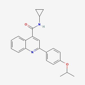 molecular formula C22H22N2O2 B3482761 N-cyclopropyl-2-[4-(propan-2-yloxy)phenyl]quinoline-4-carboxamide 