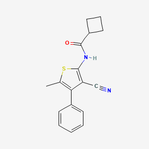 molecular formula C17H16N2OS B3482776 N-(3-cyano-5-methyl-4-phenylthiophen-2-yl)cyclobutanecarboxamide 