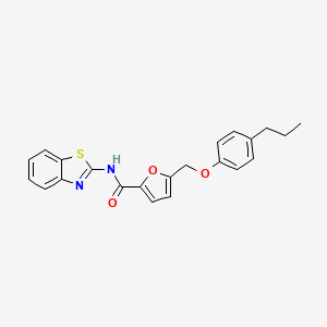 molecular formula C22H20N2O3S B3482783 N-(1,3-benzothiazol-2-yl)-5-[(4-propylphenoxy)methyl]-2-furamide 