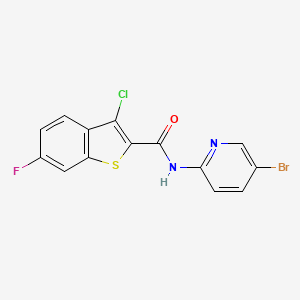 molecular formula C14H7BrClFN2OS B3482809 N-(5-bromopyridin-2-yl)-3-chloro-6-fluoro-1-benzothiophene-2-carboxamide 