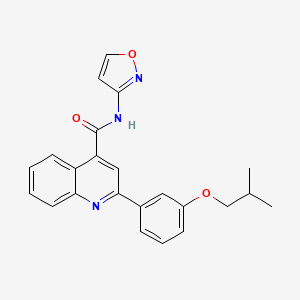 molecular formula C23H21N3O3 B3482847 2-[3-(2-methylpropoxy)phenyl]-N-(1,2-oxazol-3-yl)quinoline-4-carboxamide 