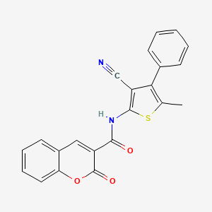 molecular formula C22H14N2O3S B3482855 N-(3-cyano-5-methyl-4-phenylthiophen-2-yl)-2-oxo-2H-chromene-3-carboxamide 