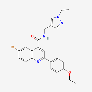 molecular formula C24H23BrN4O2 B3482895 6-bromo-2-(4-ethoxyphenyl)-N-[(1-ethyl-1H-pyrazol-4-yl)methyl]-4-quinolinecarboxamide 