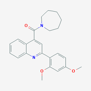 molecular formula C24H26N2O3 B3482906 1-AZEPANYL[2-(2,4-DIMETHOXYPHENYL)-4-QUINOLYL]METHANONE 