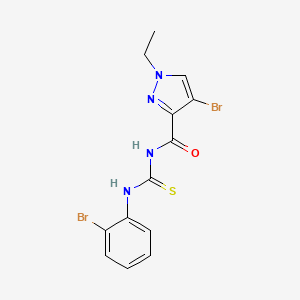 molecular formula C13H12Br2N4OS B3482914 N-[(4-BROMO-1-ETHYL-1H-PYRAZOL-3-YL)CARBONYL]-N'-(2-BROMOPHENYL)THIOUREA 