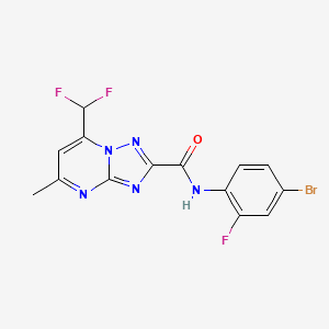 molecular formula C14H9BrF3N5O B3483054 N-(4-bromo-2-fluorophenyl)-7-(difluoromethyl)-5-methyl[1,2,4]triazolo[1,5-a]pyrimidine-2-carboxamide 