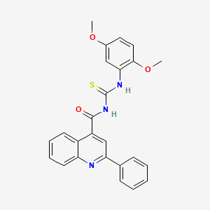 molecular formula C25H21N3O3S B3483138 N-[(2,5-dimethoxyphenyl)carbamothioyl]-2-phenylquinoline-4-carboxamide 