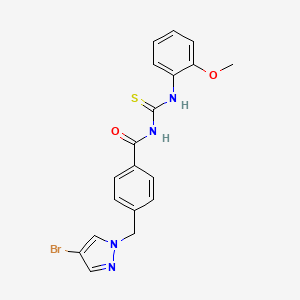 molecular formula C19H17BrN4O2S B3483170 N-{4-[(4-bromo-1H-pyrazol-1-yl)methyl]benzoyl}-N'-(2-methoxyphenyl)thiourea 
