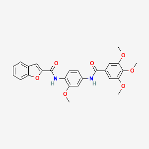 molecular formula C26H24N2O7 B3483260 N-[2-methoxy-4-[(3,4,5-trimethoxybenzoyl)amino]phenyl]-1-benzofuran-2-carboxamide 