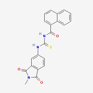 molecular formula C21H15N3O3S B3483286 N-[(2-methyl-1,3-dioxo-2,3-dihydro-1H-isoindol-5-yl)carbamothioyl]naphthalene-1-carboxamide 