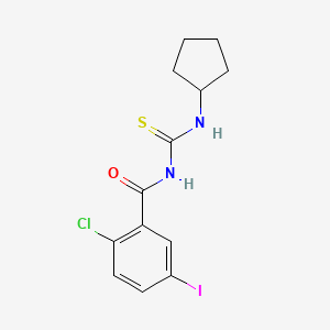 molecular formula C13H14ClIN2OS B3483306 2-chloro-N-(cyclopentylcarbamothioyl)-5-iodobenzamide 
