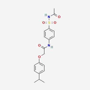molecular formula C19H22N2O5S B3483320 N-[4-(acetylsulfamoyl)phenyl]-2-(4-propan-2-ylphenoxy)acetamide 