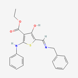 molecular formula C21H20N2O3S B3483326 ethyl (5Z)-5-[(benzylamino)methylidene]-4-oxo-2-(phenylamino)-4,5-dihydrothiophene-3-carboxylate 