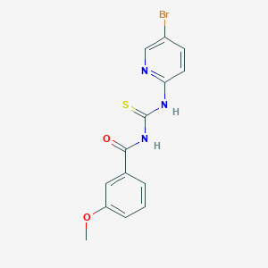 molecular formula C14H12BrN3O2S B3483347 N-[(5-bromopyridin-2-yl)carbamothioyl]-3-methoxybenzamide 