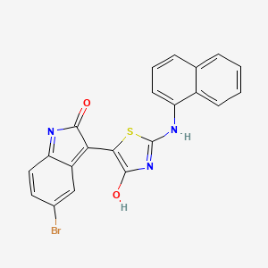 molecular formula C21H12BrN3O2S B3483427 5-Bromo-3-[4-hydroxy-2-(naphthalen-1-ylamino)-1,3-thiazol-5-yl]indol-2-one 