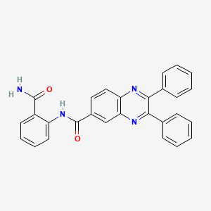 molecular formula C28H20N4O2 B3483437 N-(2-carbamoylphenyl)-2,3-diphenylquinoxaline-6-carboxamide 