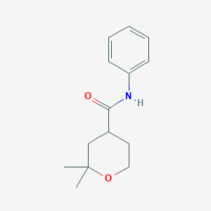 molecular formula C14H19NO2 B3483445 2,2-dimethyl-N-phenyloxane-4-carboxamide 