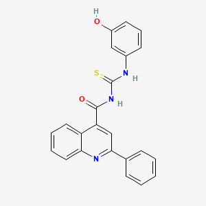 molecular formula C23H17N3O2S B3483480 N-(3-HYDROXYPHENYL)-N'-[(2-PHENYL-4-QUINOLYL)CARBONYL]THIOUREA 