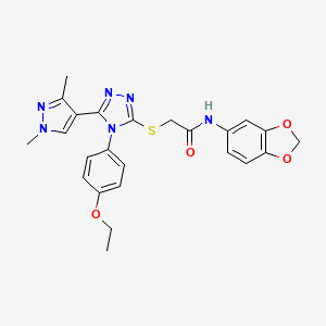 molecular formula C24H24N6O4S B3483804 N~1~-(1,3-BENZODIOXOL-5-YL)-2-{[5-(1,3-DIMETHYL-1H-PYRAZOL-4-YL)-4-(4-ETHOXYPHENYL)-4H-1,2,4-TRIAZOL-3-YL]SULFANYL}ACETAMIDE 