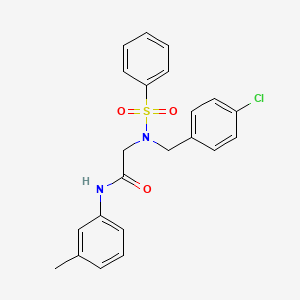 molecular formula C22H21ClN2O3S B3483856 N~2~-(4-chlorobenzyl)-N-(3-methylphenyl)-N~2~-(phenylsulfonyl)glycinamide 