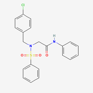 molecular formula C21H19ClN2O3S B3483863 N~2~-(4-chlorobenzyl)-N-phenyl-N~2~-(phenylsulfonyl)glycinamide 