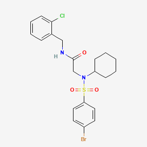 molecular formula C21H24BrClN2O3S B3483883 N~2~-[(4-bromophenyl)sulfonyl]-N-(2-chlorobenzyl)-N~2~-cyclohexylglycinamide 