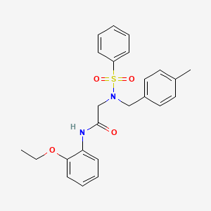 molecular formula C24H26N2O4S B3483887 2-[benzenesulfonyl-[(4-methylphenyl)methyl]amino]-N-(2-ethoxyphenyl)acetamide 
