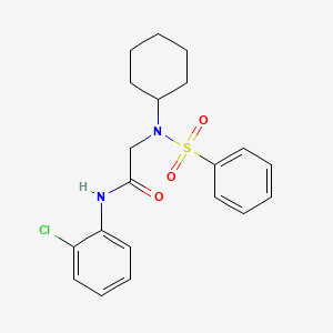 molecular formula C20H23ClN2O3S B3483913 N-(2-chlorophenyl)-N~2~-cyclohexyl-N~2~-(phenylsulfonyl)glycinamide 