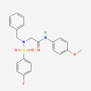 molecular formula C22H21FN2O4S B3484029 2-[benzyl-(4-fluorophenyl)sulfonylamino]-N-(4-methoxyphenyl)acetamide 