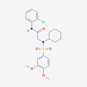 molecular formula C22H27ClN2O5S B3484062 N-(2-chlorophenyl)-N~2~-cyclohexyl-N~2~-[(3,4-dimethoxyphenyl)sulfonyl]glycinamide 