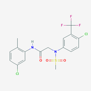 molecular formula C17H15Cl2F3N2O3S B3484080 N-(5-chloro-2-methylphenyl)-2-[4-chloro-N-methylsulfonyl-3-(trifluoromethyl)anilino]acetamide 