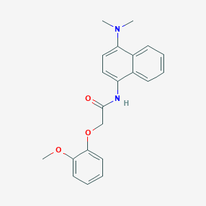 molecular formula C21H22N2O3 B3484086 N-[4-(dimethylamino)naphthalen-1-yl]-2-(2-methoxyphenoxy)acetamide 