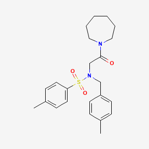 molecular formula C23H30N2O3S B3484124 N-[2-(azepan-1-yl)-2-oxoethyl]-4-methyl-N-[(4-methylphenyl)methyl]benzenesulfonamide 