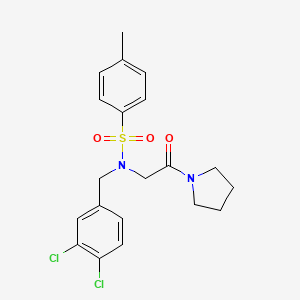 molecular formula C20H22Cl2N2O3S B3484136 N-(3,4-dichlorobenzyl)-4-methyl-N-[2-oxo-2-(pyrrolidin-1-yl)ethyl]benzenesulfonamide 