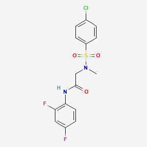 molecular formula C15H13ClF2N2O3S B3484174 N~2~-[(4-chlorophenyl)sulfonyl]-N-(2,4-difluorophenyl)-N~2~-methylglycinamide 