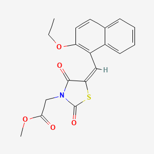 molecular formula C19H17NO5S B3484347 methyl {(5E)-5-[(2-ethoxynaphthalen-1-yl)methylidene]-2,4-dioxo-1,3-thiazolidin-3-yl}acetate 