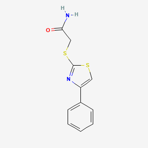 molecular formula C11H10N2OS2 B3484367 2-[(4-Phenyl-1,3-thiazol-2-yl)sulfanyl]acetamide 