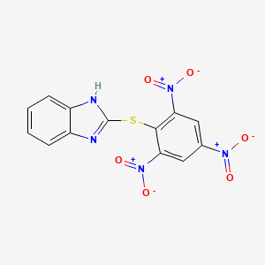 molecular formula C13H7N5O6S B3484512 2-(2,4,6-trinitrophenyl)sulfanyl-1H-benzimidazole 