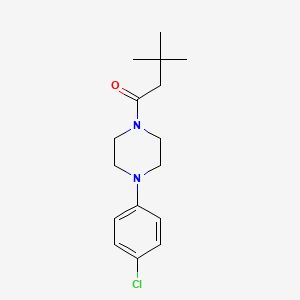 molecular formula C16H23ClN2O B3484540 1-[4-(4-CHLOROPHENYL)PIPERAZINO]-3,3-DIMETHYL-1-BUTANONE 