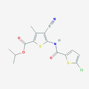 molecular formula C15H13ClN2O3S2 B3484570 isopropyl 5-{[(5-chloro-2-thienyl)carbonyl]amino}-4-cyano-3-methyl-2-thiophenecarboxylate 